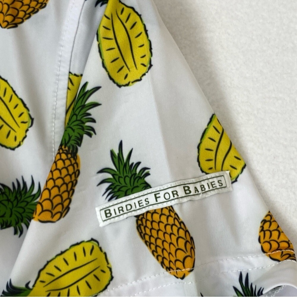 NEW Grunk Dolfer Birdies For Babies Kids Large White Pineapple Golf Polo Shirt - Picture 7 of 11